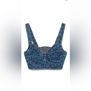 Baum und Pferdgarten Jean Leopard Print Denim Top|size 34